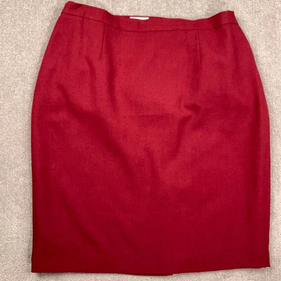 Le Suit Skirt Set Womens 18W Red Monochromatic Layered Professional Church 2pc - Picture 9 of 15